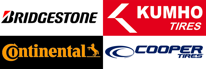 Algunas de las marcas premium de llantas vendidas en Opcillantas
